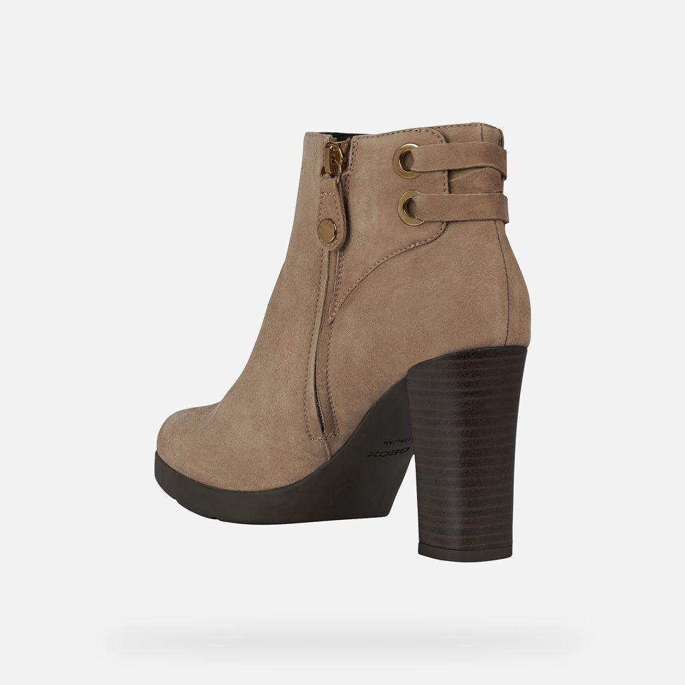 Botins Geox Senhora Bege Escuro - Anylla - ZNMVB2659